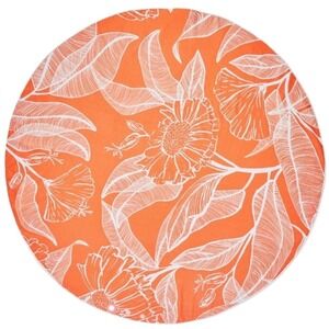 Summer & Rose Orange Tropical Leaf Roundie Beach Towel 57 Inch FabFitFun New